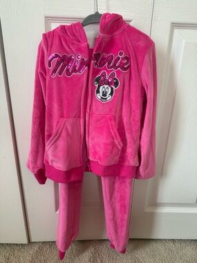Minnie Mouse Pink Plush Hoodie & Pants Set